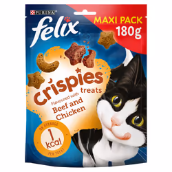 Felix Crispies Cat Treats Beef & Chicken 180g, Pack of 5
