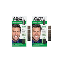 Just For Men Original Formula Dark Brown Black Hair Dye, Targets Only The Hairs, Restoring The Original Colour For a Natural Look â H45 (Pack of 2)
