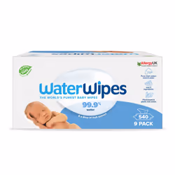 WaterWipes Baby Wipes 9x60 Pack Sensitive Newborn Biodegradable Unscented, 99.9% water (540 Wet Wipes), White (Packaging may  ...