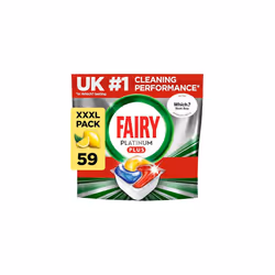 Fairy Platinum Plus All-In-1 Dishwasher Tablets Bulk, Fairy Dishwasher Tablets Platinum Plus, 59 PACK, With Anti-Dull Technol ...