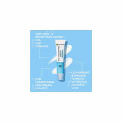 Garnier Sunscreen, With SPF50, Anti Imperfection Fluid, Prevents & Corrects Sun Damage, Invisible and Pure Active BHA + Niacinamide Daily UV, 40ml