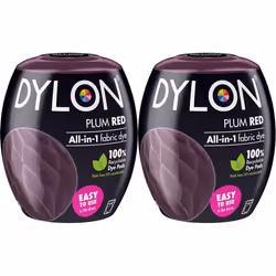DYLON Washing Machine Fabric Dye Pod for Clothes & Soft Furnishings, 350g â Plum Red (Pack of 2)