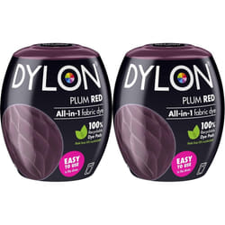 DYLON Washing Machine Fabric Dye Pod for Clothes & Soft Furnishings, 350g â Plum Red (Pack of 2)