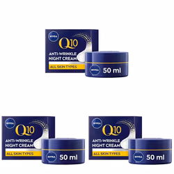 NIVEA Q10 Anti-Wrinkle Power Revitalising Night Cream (50ml), Anti-Wrinkle Face Cream with Skin Q10 and Creatine, Regenerativ ...