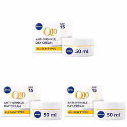 NIVEA Q10 Anti-Wrinkle Power Firming Day Cream SPF 15 (50ml), Anti-Wrinkle Face Cream Identical Q10 and Creatine, Face Cream  ...