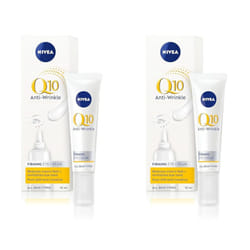 NIVEA Q10 Anti-Wrinkle Power Firming Eye Cream to Reduce Crow's Feet, Lines and Powerful Under Eye Cream to Revitalise the Eye Area (15ml) (Pack of 2)