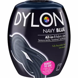 DYLON Washing Machine Fabric Dye Pod for Clothes & Soft Furnishings, Navy Blue , 350g ( Pack of 1)
