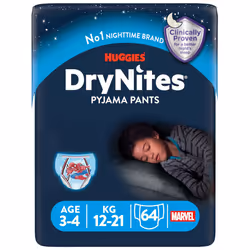 HUGGIES DryNites Boy's, 3-4 Years Jumbos (64 Pants)