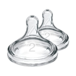 Dr. Brown's Natural Flow Level 2 Wide-Neck Baby Bottle Silicone Teat, Medium Flow, 3m+, 100% Silicone Bottle Teat, 2-Pack