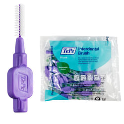 TePe Interdental Brush, Original, Purple, 1,1mm/ISO 6, 20pcs, efficient Cleaning Between Teeth, Plaque Remover and Dental flosser for Large Gaps