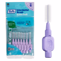 TePe Interdental Brush, Extra Soft, Purple, 1.1mm/ISO 6, 8pcs, Plaque Removal, Effective Cleaning Between Teeth, Dental floss ...