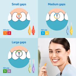 TePe Interdental Brush, Extra Soft, Purple, 1.1mm/ISO 6, 8pcs, Plaque Removal, Effective Cleaning Between Teeth, Dental flosser for Large Gaps
