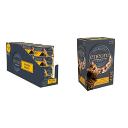Encore 100% Natural Wet Cat Food, Chicken Breast in Broth Can, 70g (Pack 16) & 100% Natural Wet Cat Food, Multipack Chicken in Jelly, 5 x 50 g Pouches