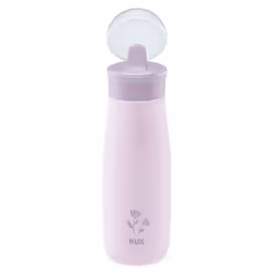 NUK Mini-Me Sip Toddler Cup , 9+ Months , 300 ml , Stainless Steel Water Bottle For Kids , Leak-Proof Toughened Spout , Shatter-Proof , Lilac Deer
