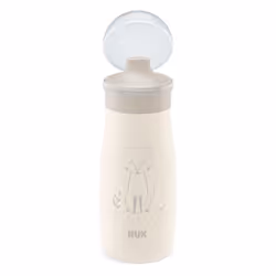 NUK Mini-Me Sip Toddler Cup , 9+ Months , 300 ml , Stainless Steel Water Bottle For Kids , Leak-Proof Toughened Spout , Shatter-Proof , Beige Fox