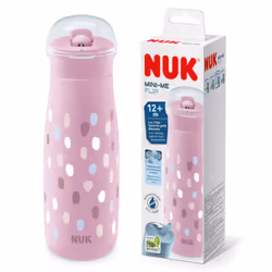 NUK Mini-Me Flip Toddler Cup with Straw | 12+ Months | 450 ml | Kids Water Bottle | Leak-Proof Toughened Spout | Shatter-Proo ...