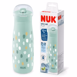 NUK Mini-Me Flip Toddler Cup with Straw | 12+ Months | 450 ml | Kids Water Bottle | Leak-Proof Toughened Spout | Shatter-Proo ...