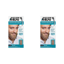 Just For Men Moustache & Beard Blonde Dye, Eliminates Grey For a Thicker & Fuller Look With An Applicator Brush Included â M10 (Pack of 2)