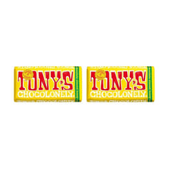 Tony's Chocolonely Milk Almond Honey Nougat Chocolate Bar - 180g, Milk Chocolate, Gift, Vegetarian - Belgian Fairtrade Chocolate (Pack of 2)