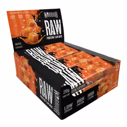 Warrior Raw Protein Flapjacks â 12 Bars x 75g Each â Packed with 20g of Protein â Low Sugar, High in Fibre (Salted Cara ...