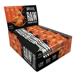Warrior Raw Protein Flapjacks â 12 Bars x 75g Each â Packed with 20g of Protein â Low Sugar, High in Fibre (Salted Caramel)
