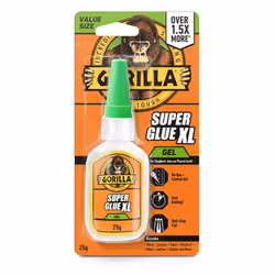 Gorilla Super Glue Gel XL, 25g â All Purpose, Fast Setting & Thicker, More Controlled Formula, Ideal for Metal, Ceramics, L ...