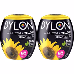 DYLON Washing Machine Fabric Dye Pod for Clothes & Soft Furnishings, 350g â Sunflower Yellow (Pack of 2)