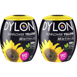DYLON Washing Machine Fabric Dye Pod for Clothes & Soft Furnishings, 350g â Sunflower Yellow (Pack of 2)