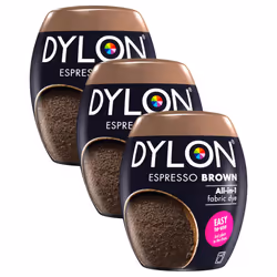 DYLON Washing Machine Fabric Dye Pod for Clothes & Soft Furnishings, 350g â Espresso Brown (Pack of 3)