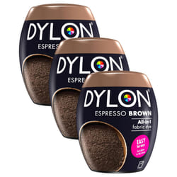 DYLON Washing Machine Fabric Dye Pod for Clothes & Soft Furnishings, 350g â Espresso Brown (Pack of 3)