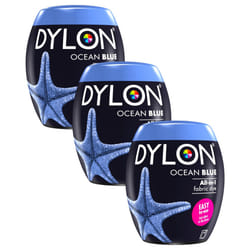 DYLON Washing Machine Fabric Dye Pod for Clothes & Soft Furnishings, 350g â Ocean Blue (Pack of 3)