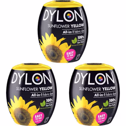 DYLON Washing Machine Fabric Dye Pod for Clothes & Soft Furnishings, 350g â Sunflower Yellow (Pack of 3)