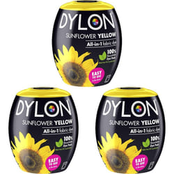 DYLON Washing Machine Fabric Dye Pod for Clothes & Soft Furnishings, 350g â Sunflower Yellow (Pack of 3)