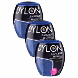 DYLON Washing Machine Fabric Dye Pod for Clothes & Soft Furnishings, 350g â Jeans Blue (Pack of 3)