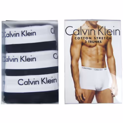 Calvin Klein - Mens Underwear - Calvin Klein Trunks - Mens Briefs - Mens Underwear Trunks - Signature Waistband Elastic - 3 Pack - Black - M