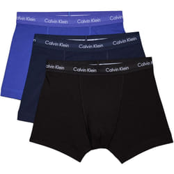 Calvin Klein Men's Trunk 3pk Trunk, C-black/Blu/Blu, L