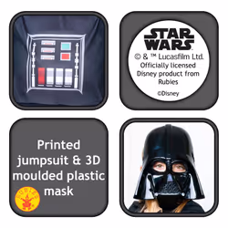 Rubies Official Disney Star Wars Darth Vader Classic Child Costume, Kids Fancy Dress Halloween