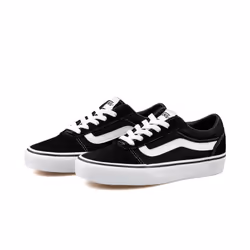 Womens Vans Size 4, Ward Sneaker Black & White Suede Canvas Lace Up Shoes, Ladies' Trainers, Lightweight Sports Shoes by Vans Active Wear Range (4 UK)