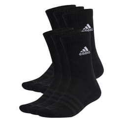adidas Unisex Cushioned Sportswear Crew Socks 6 Pairs, Black / White, 8.5-10