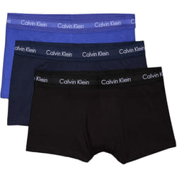 Calvin Klein Men's Low Rise Trunk 3pk 0000u2664g Low Rise Trunk, Black/Blueshadow/Cobaltwater Dtm Wb, XS