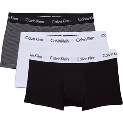 Calvin Klein Men's Low Rise Trunk 3pk 0000u2664g Boxers, Multicolour (White/ B&w Stripe/ Black), M