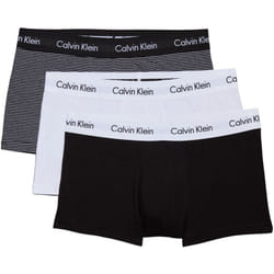 Calvin Klein Men's Low Rise Trunk 3pk 0000u2664g Boxers, Multicolour (White/ B&w Stripe/ Black), M