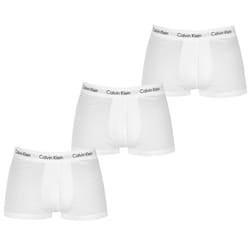 Calvin Klein Men's Low Rise Trunk 3pk 0000u2664g Low Rise Trunk, White (White), S