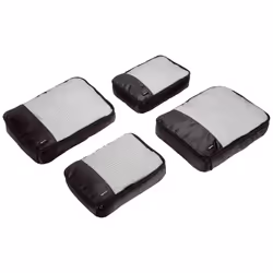 Amazon Basics Packing Cubes for Suitcases, Travel Organisers, Zipper, 4-Piece Set Bags, 2 Large and 2 Medium, Black