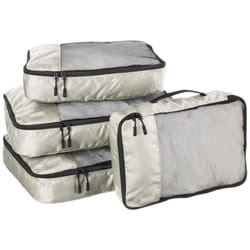 Amazon Basics Packing Cubes for Suitcases, Travel Organisers, Zipper, 4-Piece Set Bags, 2 Large and 2 Medium, Gray