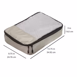 Amazon Basics Packing Cubes for Suitcases, Travel Organisers, Zipper, 4-Piece Set Bags, Medium, Gray