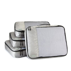 Amazon Basics Packing Cubes for Suitcases, Travel Organisers, Zipper, 4-Piece Set Bags, Large, Gray