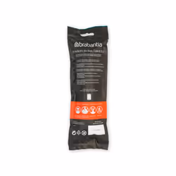Brabantia 137884 PerfectFit Bin Liners Multipack (Size W/5 Litre) Thick Plastic Trash Bags with Tie Tape Drawstring Handles (200 Bags), White
