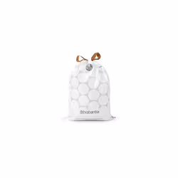 Brabantia 138041 PerfectFit Bin Liners (Size X/10-12 Litre) Thick Plastic Trash Bags with Tie Tape Drawstring Handles (40 Bags), White