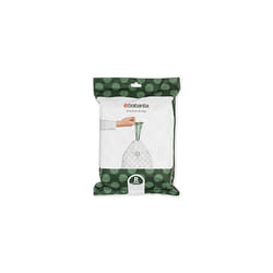 Brabantia 138546 PerfectFit Bin Liners (Size R/36 Litre) Thick Plastic Trash Bags with Tie Tape Drawstring Handles (40 Bags), White